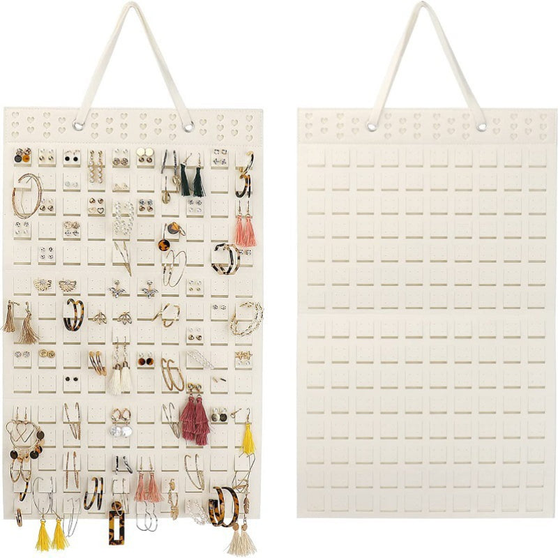 Portable Hanging Jewelry Organizer Felt Material Foldable Storage Holder