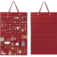 Portable Hanging Jewelry Organizer Felt Material Foldable Storage Holder