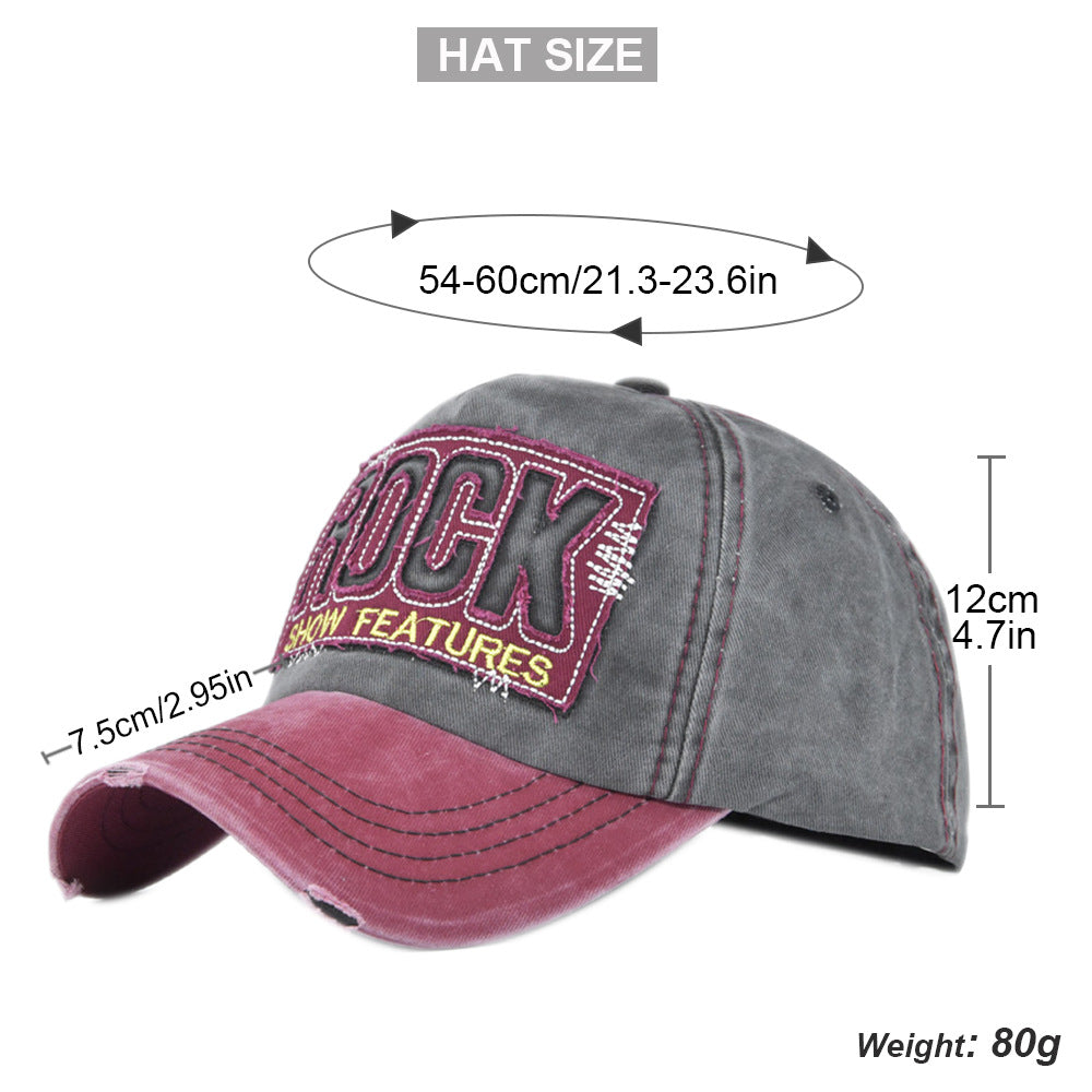 Vintage Embroidered Baseball Cap Men's Sun Protection Duckbill Cap