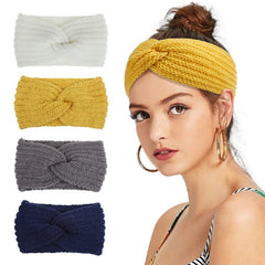 Knitted Headband Coldproof Warm Elastic Cross Knot Hairband