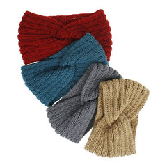 Knitted Headband Coldproof Warm Elastic Cross Knot Hairband