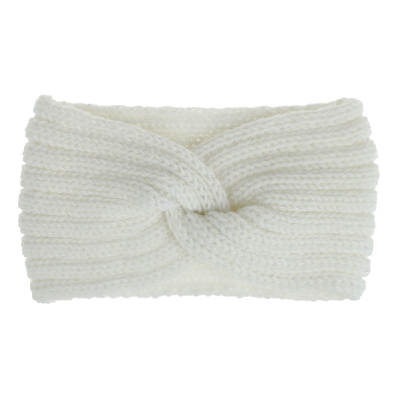 Knitted Headband Coldproof Warm Elastic Cross Knot Hairband