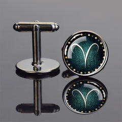 Metal Zodiac Button Cufflinks Shirt Cufflinks Wedding Suit