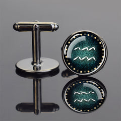 Metal Zodiac Button Cufflinks Shirt Cufflinks Wedding Suit