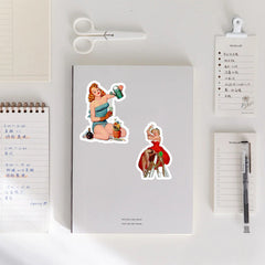 60pcs Pet Retro Summer Style Sticker DIY Stationery Computer Stickers