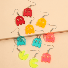 Girl's Fun Fluorescent Small Devil Earrings Set