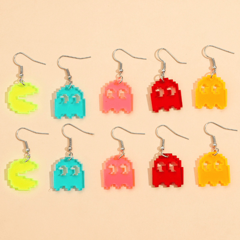Girl's Fun Fluorescent Small Devil Earrings Set