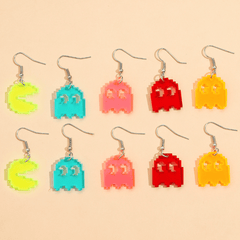 Girl's Fun Fluorescent Small Devil Earrings Set