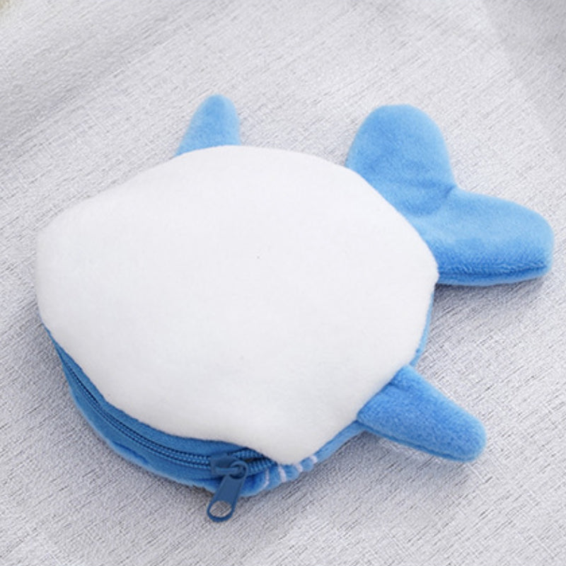 Cartoon Whale Shark Coin Purse Plush Zipper Key Bag For Girls