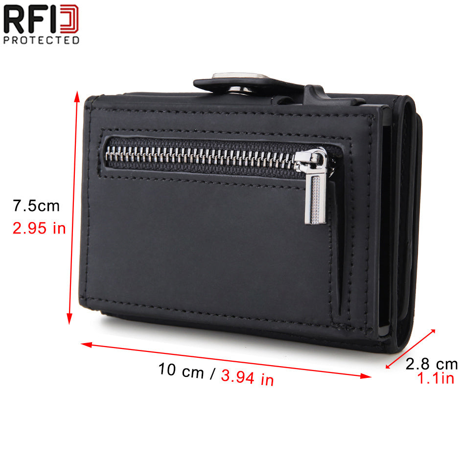 RFID Carbon Fiber Card Holder For Men Coin Pocket Credit Card Holder