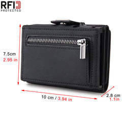 RFID Carbon Fiber Card Holder For Men Coin Pocket Credit Card Holder