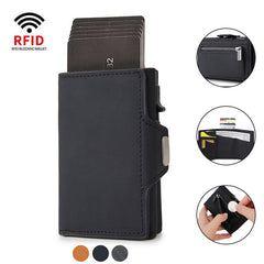 RFID Carbon Fiber Card Holder For Men Coin Pocket Credit Card Holder
