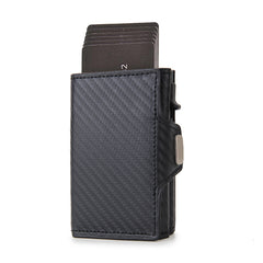 RFID Carbon Fiber Card Holder For Men Coin Pocket Credit Card Holder