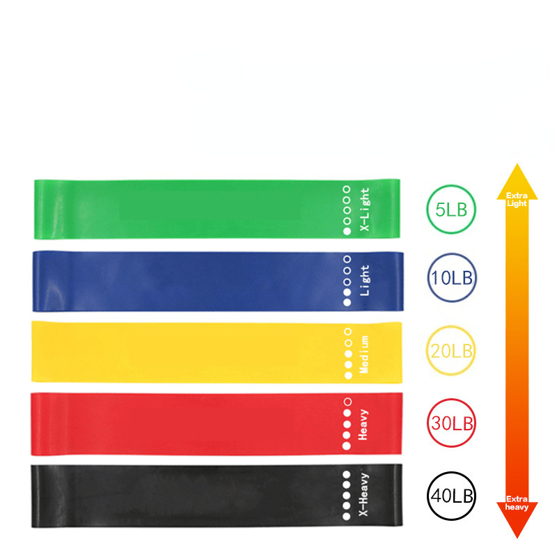 5pcs Set Fitness Elastic Resistance Band for Weight Loss Training