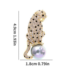 Zircon Pearl Inlaid Brooch Men's Suit Accessories