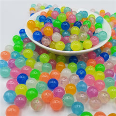 200Pcs Luminous Glow In The Dark Acrylic Spacer Beads Round Ball Beads