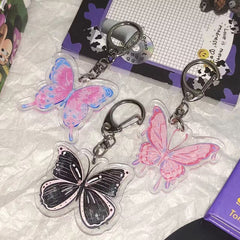 Butterfly Colorful Keychain Acrylic Bag Pendant Girl Ornament