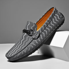 Men's Striped Loafer Shoes Casual Slip On Sneakers Flat