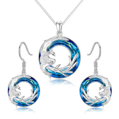 Funky Silver Phoenix Round Earrings for Men Women