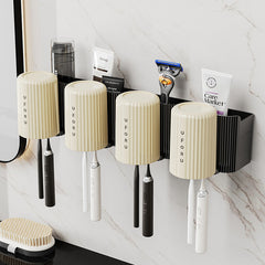 Toothbrush Holder Hanging Shelf Wall Toilet Bathroom Mouthwash Cup Holder Rack