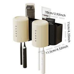 Toothbrush Holder Hanging Shelf Wall Toilet Bathroom Mouthwash Cup Holder Rack