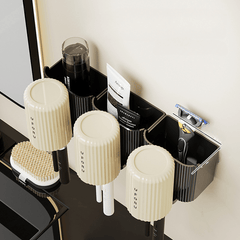 Toothbrush Holder Hanging Shelf Wall Toilet Bathroom Mouthwash Cup Holder Rack