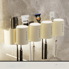 Toothbrush Holder Hanging Shelf Wall Toilet Bathroom Mouthwash Cup Holder Rack