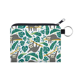 Sloth Print Coin Purse Pouch Key Card Holder Girls
