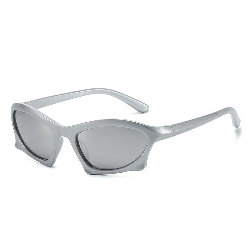 Y2K Wrap Sunglasses Cyberpunk Mirror Lens UV400