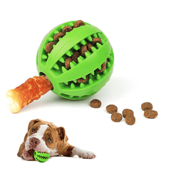 Interactive Dog Teething Toy Chew Ball Food Dispenser Puzzle