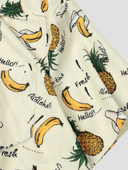Men's Fruits Print Short Sleeve Hawaiian Shirt