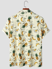 Men's Fruits Print Short Sleeve Hawaiian Shirt