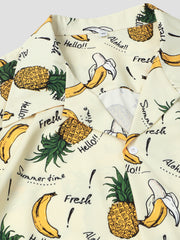 Men's Fruits Print Short Sleeve Hawaiian Shirt