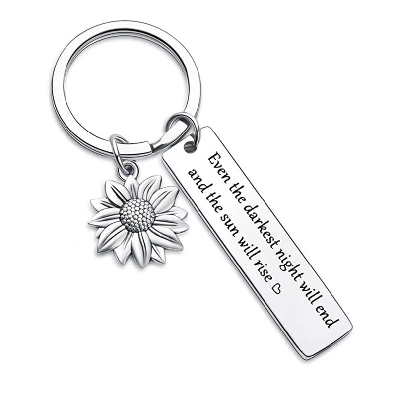 Sunflower Keychain Stainless Steel for Bags, Purses, Cars