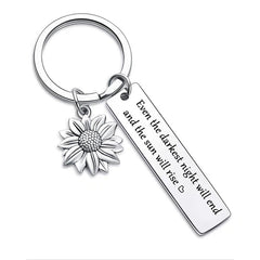 Sunflower Keychain Stainless Steel for Bags, Purses, Cars