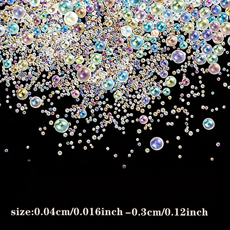 UV Glass Bubble Beads Pack 0.4-3mm Mixed Water Droplet Shape for DIY Jewelry