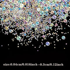 UV Glass Bubble Beads Pack 0.4-3mm Mixed Water Droplet Shape for DIY Jewelry