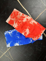 2pcs Tie Dye Hip Lifting Yoga Shorts for Women