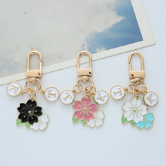 Two Flower Car Keychain Pendant Metal Headphone Cover Bag Hanging Ornament