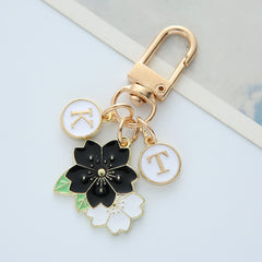 Two Flower Car Keychain Pendant Metal Headphone Cover Bag Hanging Ornament