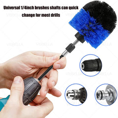 Auto Detailing Drill Brush Set Car Wheel Cleaner Wash Brush