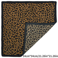 Vintage Leopard Print Bandana Boho Neckerchief Square Scarf