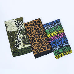 Vintage Leopard Print Bandana Boho Neckerchief Square Scarf