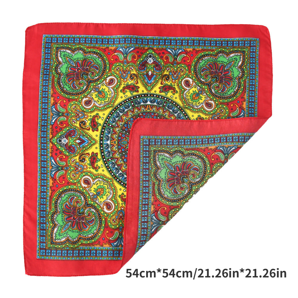 Boho Paisley Print Bandana Hip Hop Neckerchief Block Square Scarf