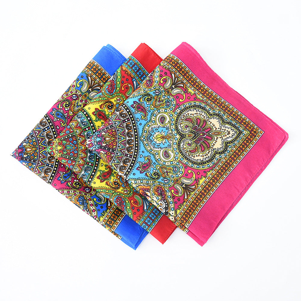 Boho Paisley Print Bandana Hip Hop Neckerchief Block Square Scarf