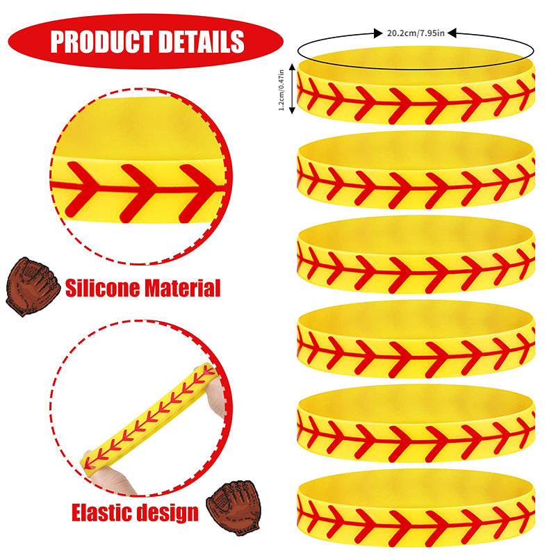 Softball Bracelet Silicone Wristband for Fans and Players - Perfect Gift