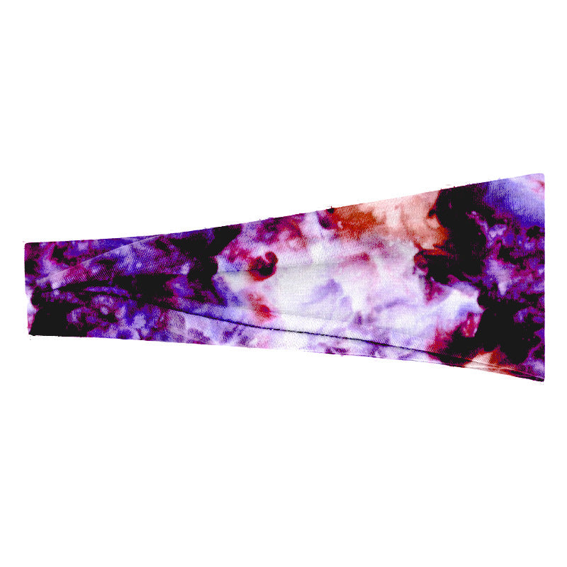 Tie Dye Sports Headband Yoga Sweat Absorption Turban Fitness Hairband