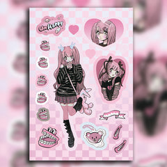 6 Sheets Y2K Style Graffiti Stickers DIY Stationery Computer Student Stationery