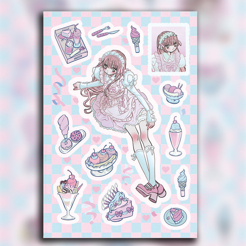 6 Sheets High Y2k Style E Graffiti Stickers Kids DIY Stationery