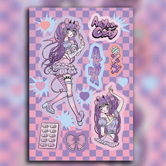 6 Sheets High Y2k Style E Graffiti Stickers Kids DIY Stationery